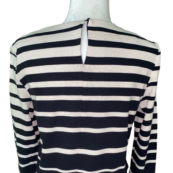 Tibi Variegated Black & White Striped Colorblock Shift Slip Dress - M - Picture 8 of 13